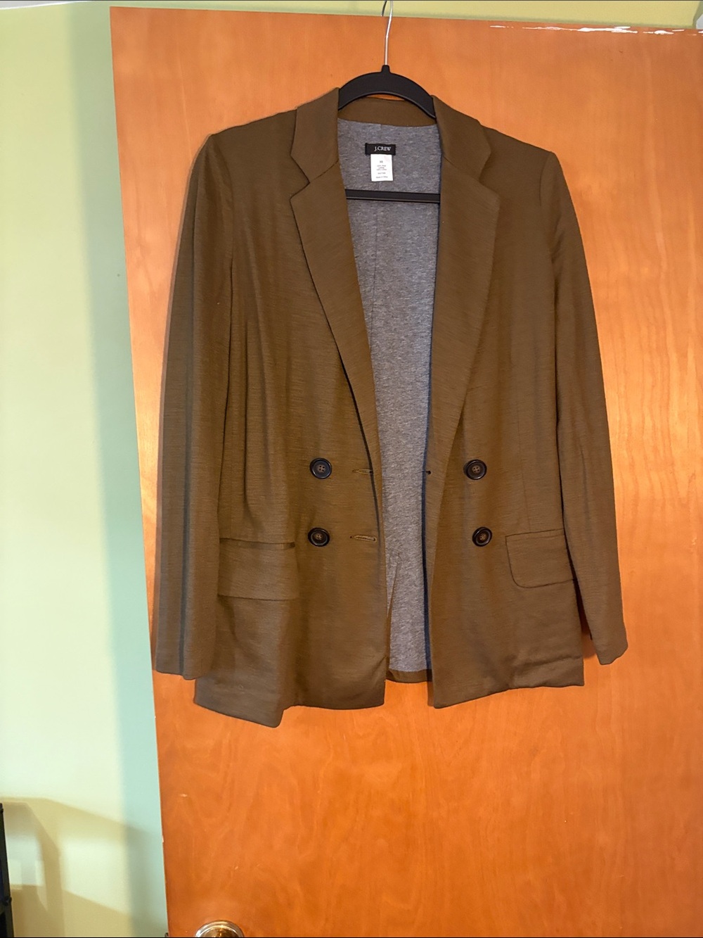 J. Crew Olive Green Double-Breasted Blazer